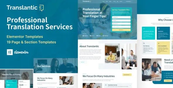 Translantic – Translation Service Agency Elementor Template Kit