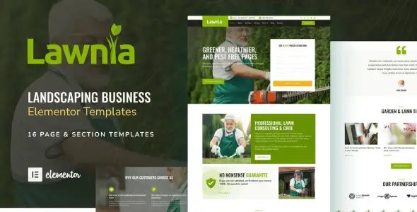 Lawnia – Gardener & Landscaping Business Elementor Template Kit
