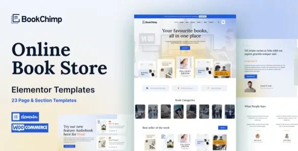 BookChimp – Online Book Store Website Elementor Template Kit