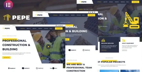 Pepe – Building & Construction Business Services Elementor Template Kit