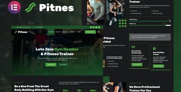 Pitnes – Gym Center & Fitness Training Elementor Template Kit