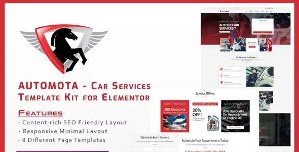 Automota – Car Repair Services Template Kit
